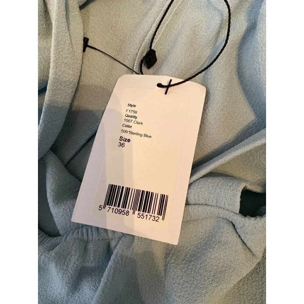 Ganni Clark Cold Shoulder Ruffle Midi Dress Sterling Blue Size 4